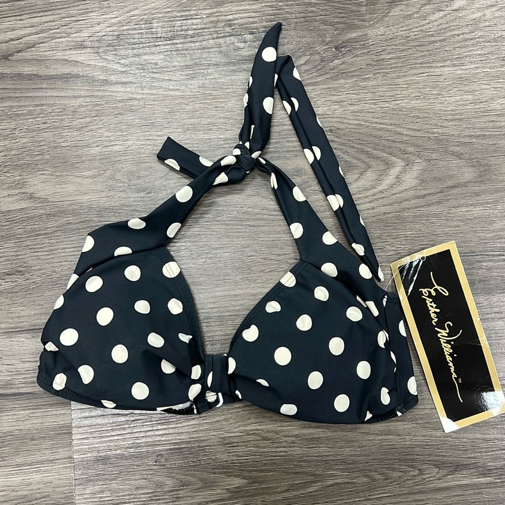 BNWT Esther Williams Polka Dot Swim Top Pinup Retro
